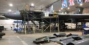 Vulcan XL426 with many of its panels and covers removed during its winter maintenance work.