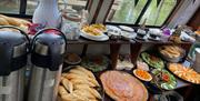 Ploughman's lunch aboard Victoria with a delicious spread of cheese, ham, bread and salad