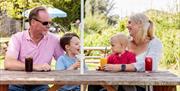 Roydon Marina Village family friendly holiday, outdoor seating at The Boathouse Café Bar