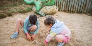 Children discovering fossils