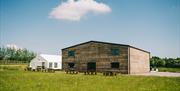 A panoramic view of the Saffron Grange winery and tasting marquee.