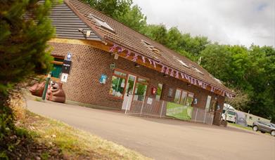 brick build reception building at Lee Valley Campsite, Sewardstone