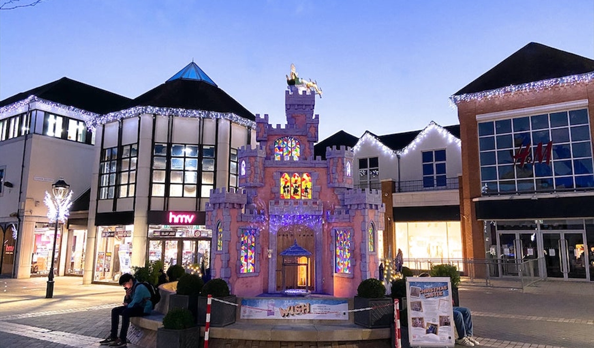 A fairytale castle illuminated in Culver Square
