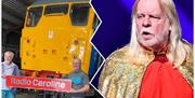 Prog rock legend Rick Wakeman, right,  will unveil the Radio Caroline locomotive at Mangapps, shown with John Jolly from Mangapps and Caroline’s Ray C