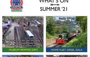 'Whats On' flyers for the East Anglian Railway Museum