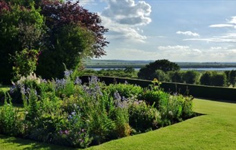 Elegant formal garden overlooking the River Crouch
