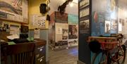 Part of the interior of the museum showing the Naval Base display and artefacts.