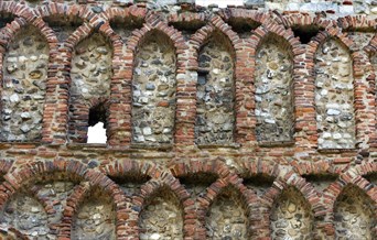 A close up of the brickwork at St Botolph's Priory