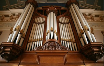 The pipes of the Moot Hall Organ