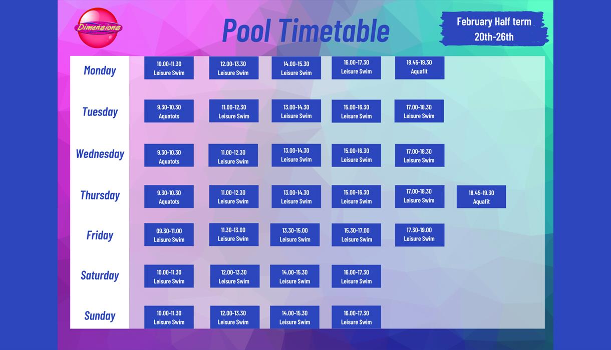 Enjoy a dip in the pool at Dimensions