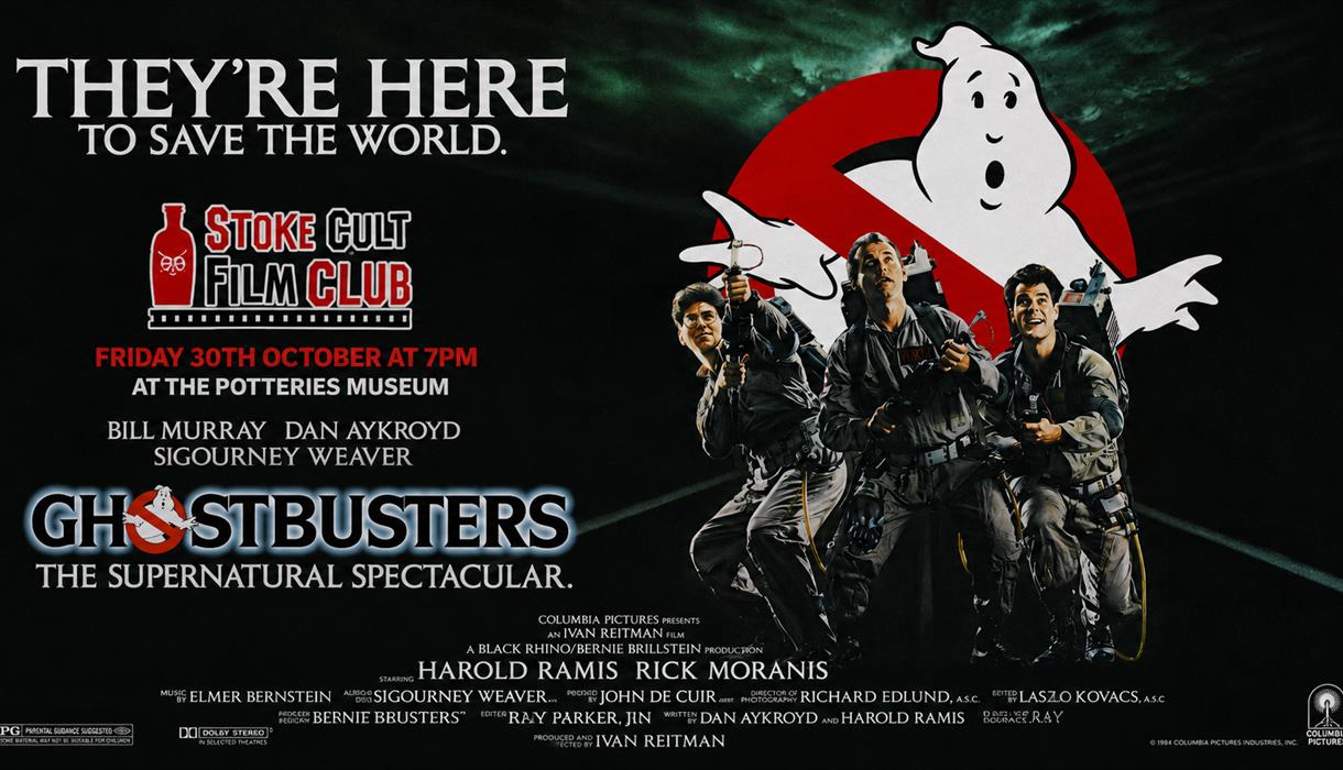 Ghostbusters (1984) – Cult Film Screening - Stoke-on-Trent - Potteries Museum 12A 7pm 30th Oct 2026