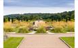 The Italian garden with lake beyond at the Trentham Estate, Stoke-on-Trent, Staffordshire.