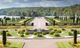 The Italian garden with lake beyond at the Trentham Estate, Stoke-on-Trent, Staffordshire.