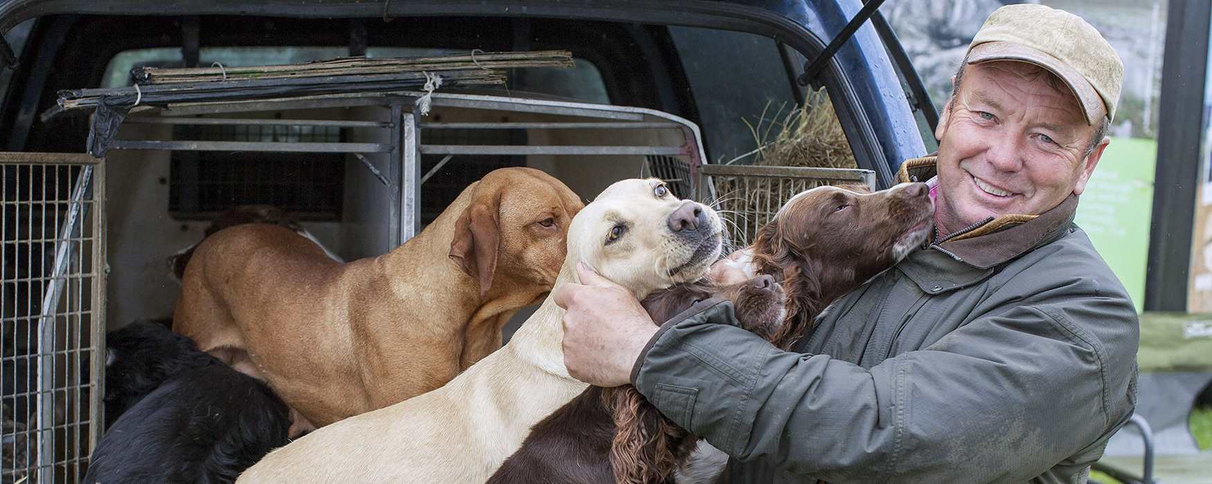 Happy man with his dogs