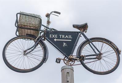 Picture of a bike, which shows the cycle trail at Darts Farm