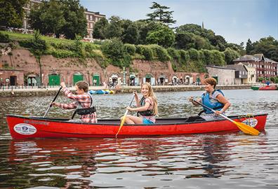 Canoeing on Exeter's Quay