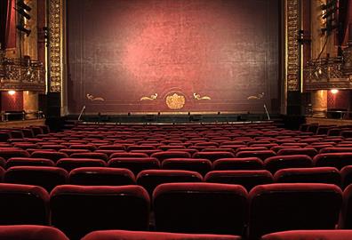 Empty seats in a performance theatre