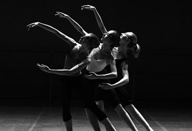 Three women ballet dancing