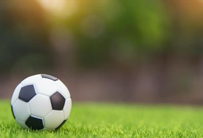 Football sitting on the grass