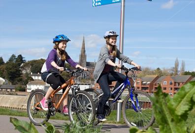 Cycling near Exeter quayside