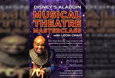 Disney’s Aladdin Musical Theatre Masterclass with Leon Craig