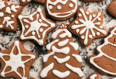 Christmas tree and other festive shaped gingerbreads