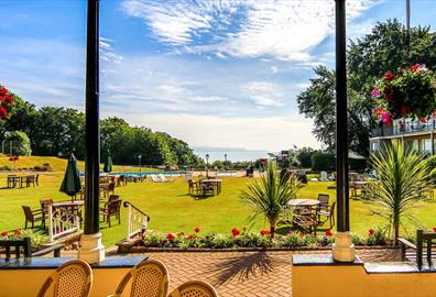 Al fresco dining area on a beautiful summers day