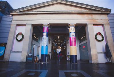 Nutcracker Christmas decorations at Guildhall Shopping Centre