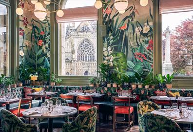 Gaze out on Exeter Cathedral at The Ivy Exeter