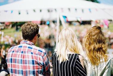 People at an outdoor fair