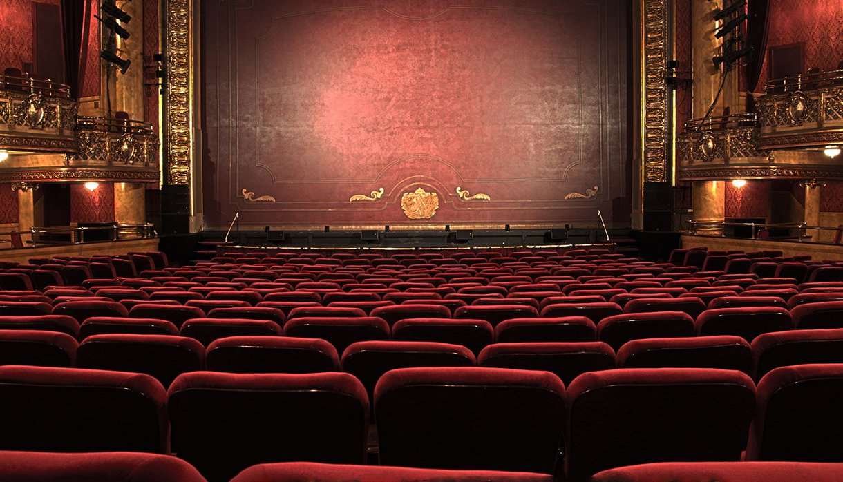 Empty seats in a performance theatre