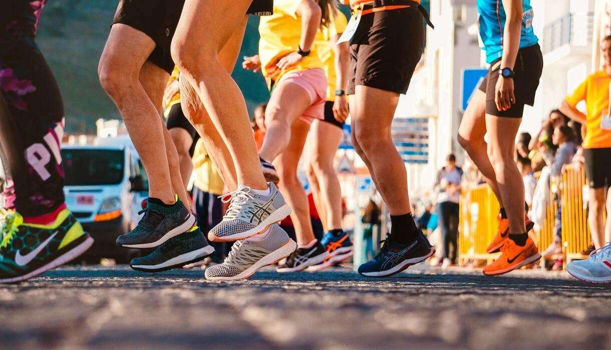 Runners warming up for a race