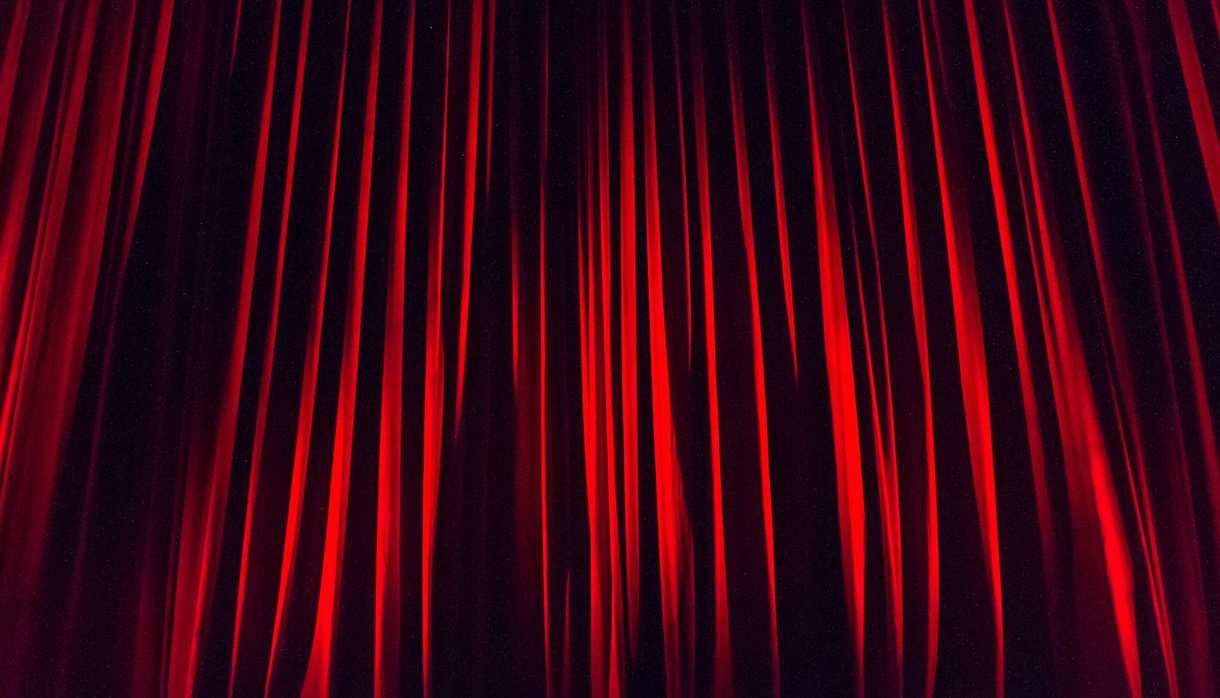 Red stage curtains