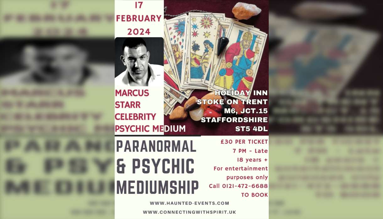 Paranormal & Psychic Mediumship Event with Celebrity Psychic Marcus Starr