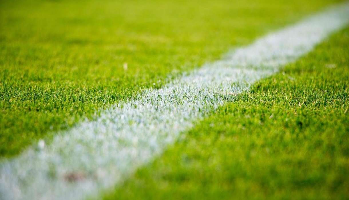 White line on a football pitch