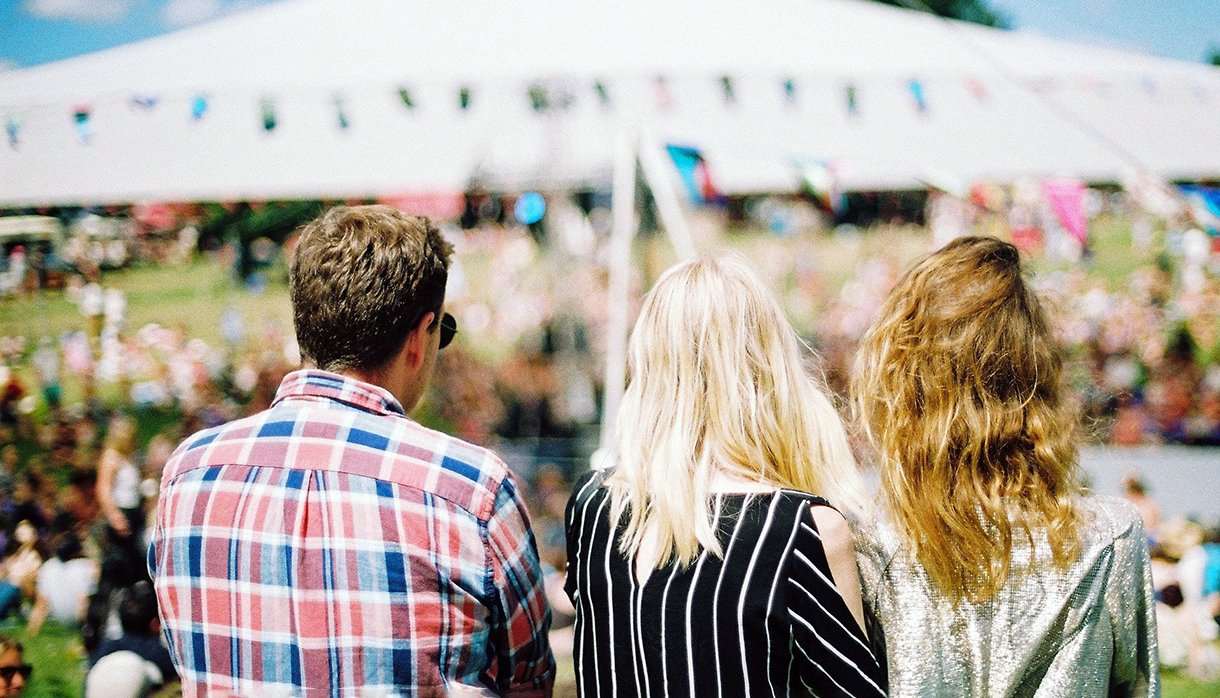 People at an outdoor fair