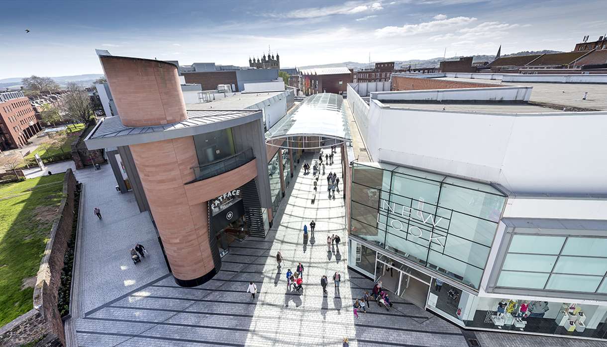 View of Princesshay from the car park