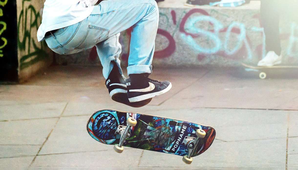 Person doing a skateboard trick
