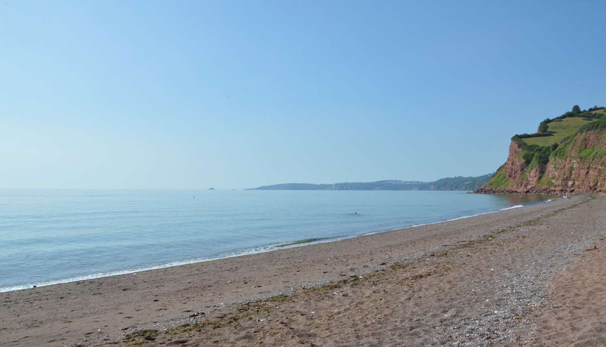 Ness Cove Beach angled image of the seafront