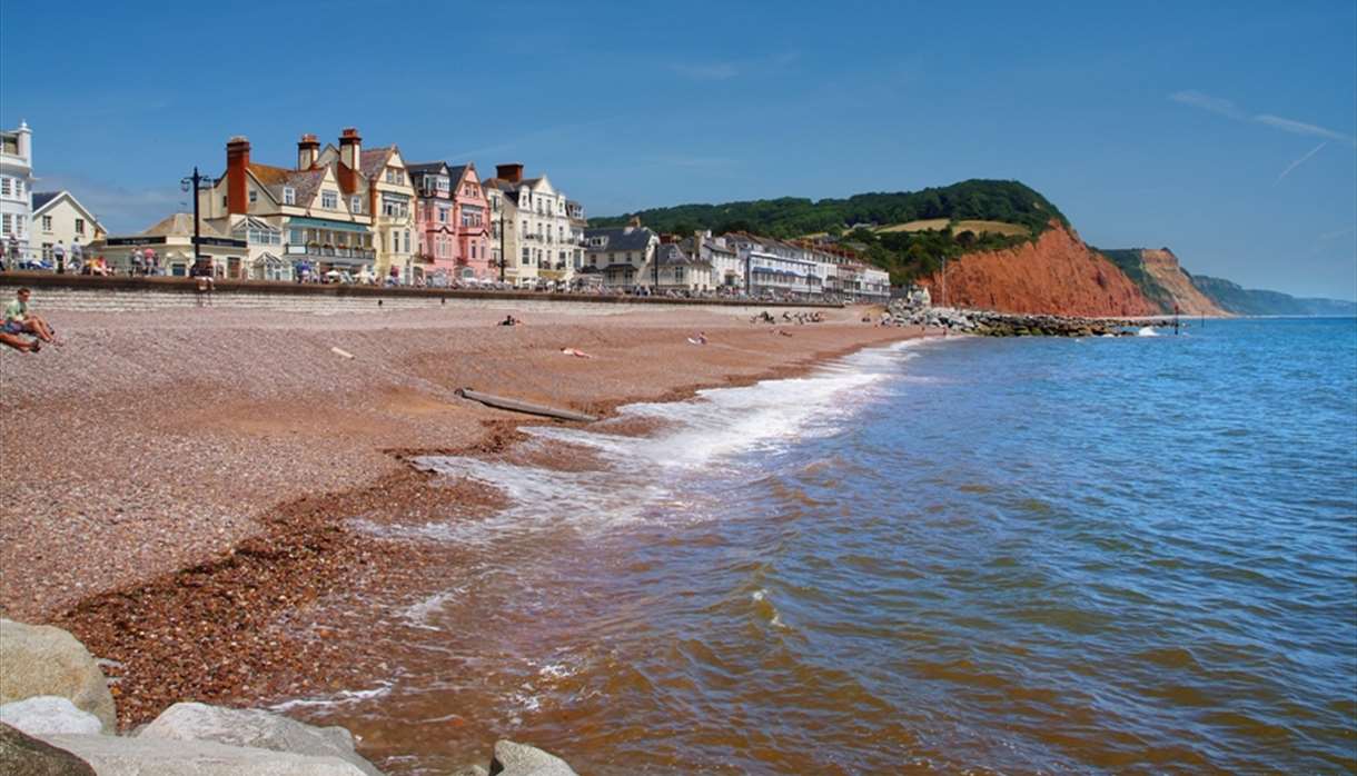 Sidmouth Beach and Cliffs