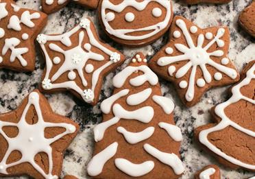 Christmas tree and other festive shaped gingerbreads