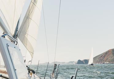 White sailboat on the ocean