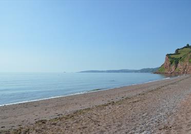 Ness Cove Beach angled image of the seafront