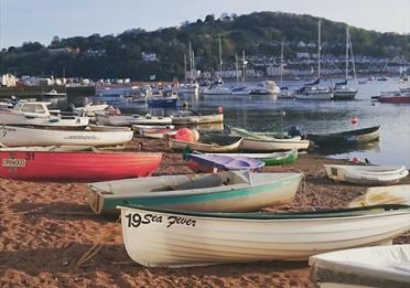 Teignmouth River Beach with boats