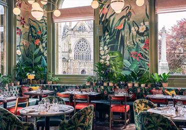 Gaze out on Exeter Cathedral at The Ivy Exeter