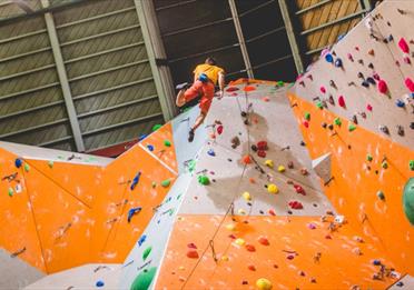 Quay Climbing Centre image taken from the bottom of the wall