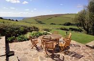 Garden patio with dining table