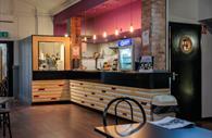The bar at Exeter Barnfield Theatre