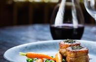 Red wine and meals at Bistro Du Vin