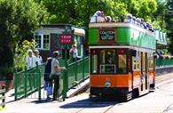 Seaton Tramway pulling into the station